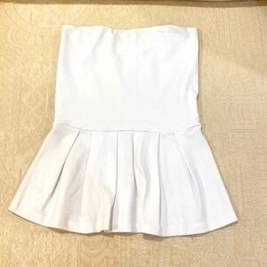 Susana Monaco White Strapless Peplum Top XS
